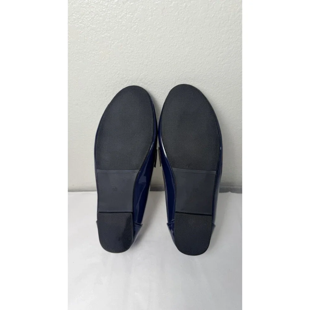 Women’s Colorblock Loafers Navy White Brown Patent Flats EU 40 New
